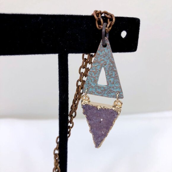 DRUZY Stone and Gold Plated Necklace - Picture 3 of 5